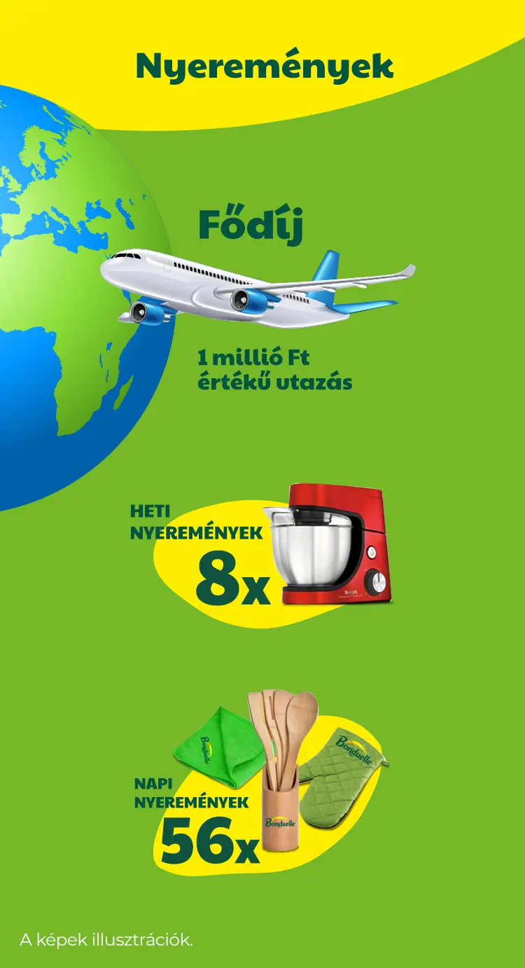 A promócióban megnyerhető nyeremények plakátképe.